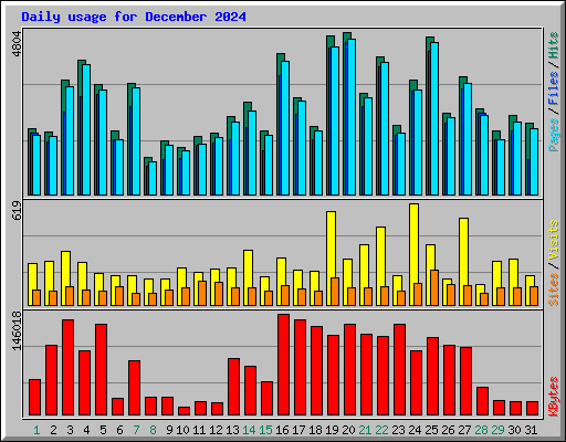 Daily usage for December 2024