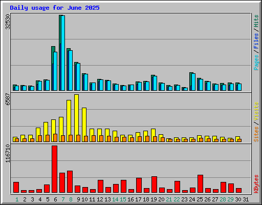 Daily usage for June 2025