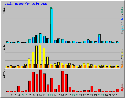 Daily usage for July 2025